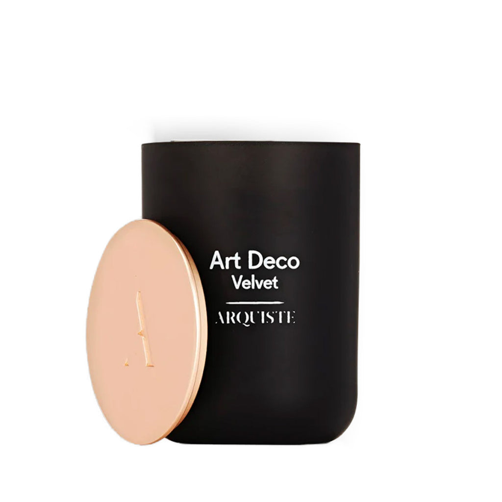 arquiste art deco velvet candle lip on the side