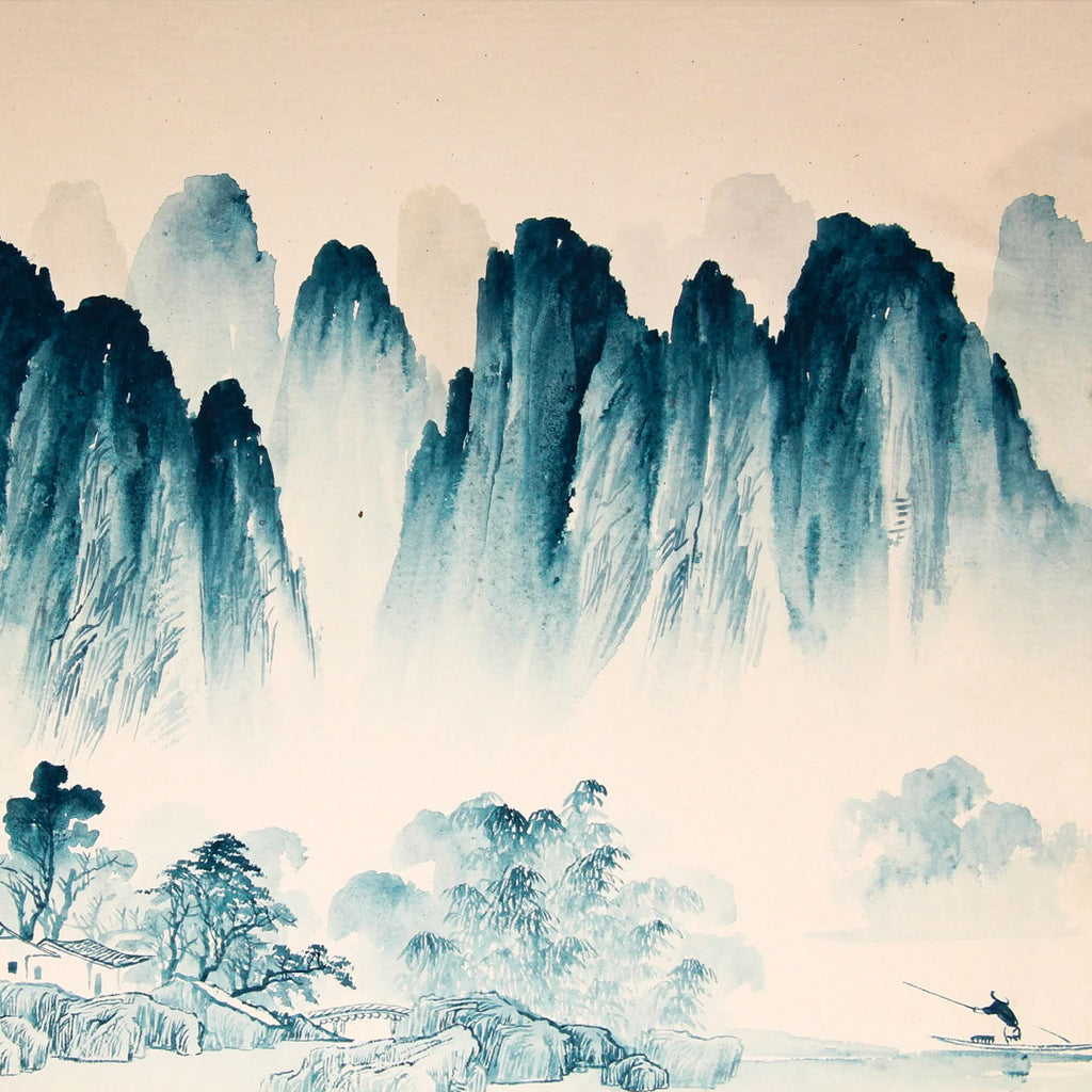 drawing of mountain tops