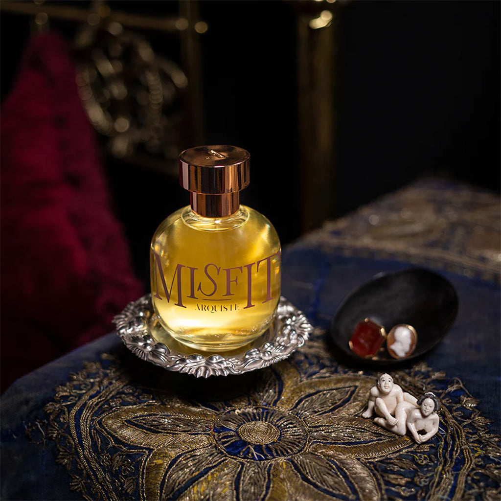 arquiste misfit perfume bottle on tabletop