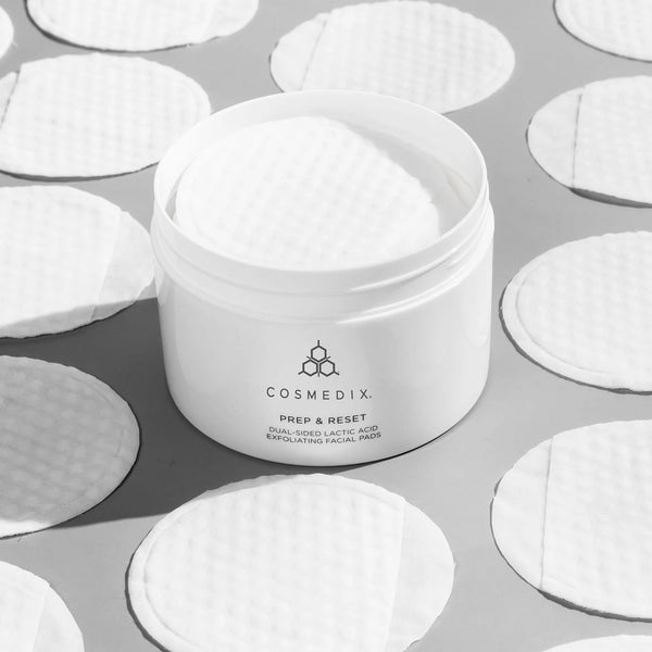 COSMEDIX Prep & Reset Dual-Sided Lactic Acid Exfoliating Facial Pads-Masks & Treatments-CosMedix-Leigh Kelley Skin Studio Best Facialist Hudson Valley Kingston New York