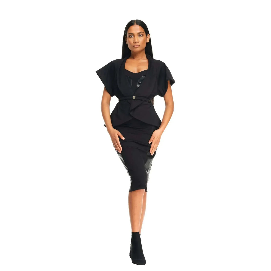 DSTM La Muse Short Sleeve Jacket / Black-Clothing-DSTM-Leigh Kelley Skin Studio Best Facialist Hudson Valley Kingston New York