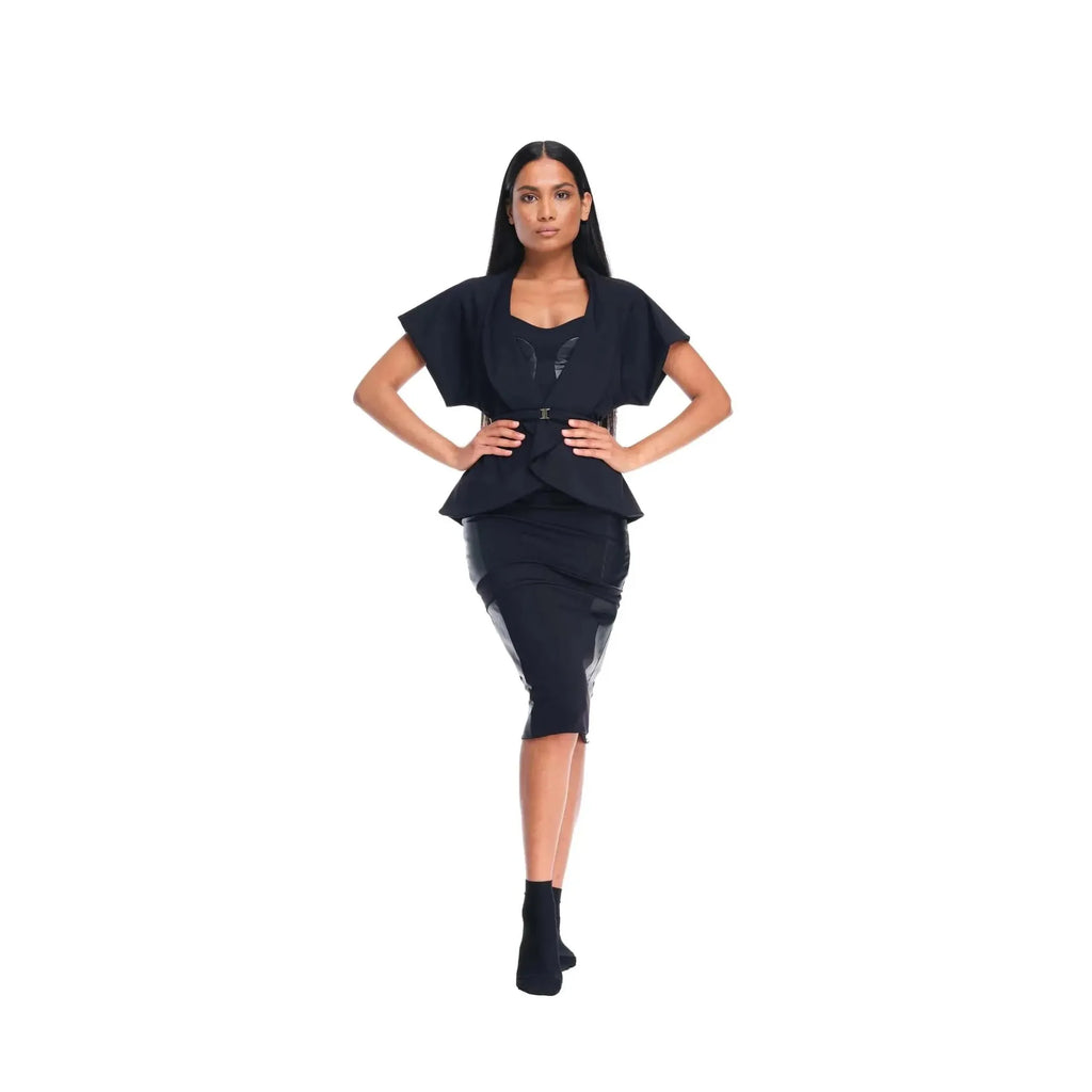 DSTM La Muse Short Sleeve Jacket / Black-Clothing-DSTM-Leigh Kelley Skin Studio Best Facialist Hudson Valley Kingston New York